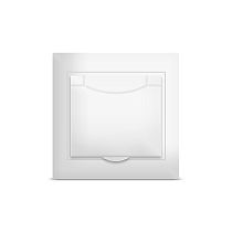 Розетка одноместная с крышкой серия "Севиль" с/з, с/у, 16А, 220В, белая (еврослот) UNIVERSAL