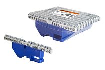 Шина "N" нулевая с изолятором на DIN-рейку 6x9мм стойка бол. 20 групп никелированная  TDM