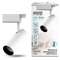 Светильник трековый Gauss цилиндр 12W 950lm 4000K 180-220V IP20 55*190мм белый угол 24º LED 1/40 Светильник трековый Gauss цилиндр 12W 950lm 4000K 180-220V IP20 55*190мм белый угол 24º LED 1/40