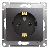 Glossa Графит Розетка с заземлением Systeme Electric (Schneider Electric)