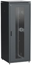 ITK LINEA N 42U 800х800мм стеклянная передняя дверь задняя металлическая черный IEK