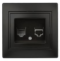 Розетка компьютерная Intro Plano 1-303-05 RJ45 скрытой установки антрацит