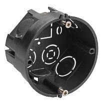 Коробка монтажная IP20 ЭРА D68х40мм, для твердых стен, саморезы (чёрный) Коробка монтажная IP20 ЭРА D68х40мм, для твердых стен, саморезы (чёрный)