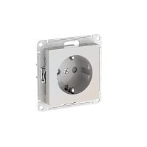AtlasDesign Жемчуг Розетка с заземлением со шторками, 16А, мех., быстрозажим. клемм