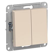 AtlasDesign Бежевый Выключатель 2-клавишный  сх.5, 10АХ Systeme Electric (Schneider Electric)