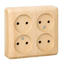 ЭТЮД открытая установка Сосна Розетка 4-ая без заземления Systeme Electric (Schneider Electric)