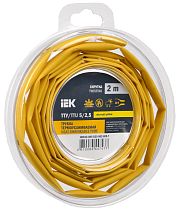Трубка термоусадочная ТТУ нг-LS 5/2,5 желтая (2м/упак)  IEK