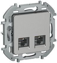 IEKINSPIRIA Розетка компьютерная двойная RJ45 категория 5Е UTP 6738371 алюминий IEK