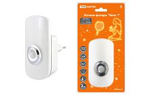 Ночник-фонарь "Люкс 1", 1х0,5 Вт + 9LED, 70 лм/Вт, Li-Ion 500 мАч, дат. освещ. и движ., 220 В,  TDM