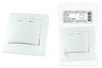Выключатель 2 кл. с подсветкой 10А белый "Таймыр" (пром. упак,, бакелит. основание)  TDM