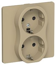 FLITE Розетка 2-местная с заземлением с защитными шторками безвинтовое крепление 16А РСш12-1-К-ФлХ хаки IEK