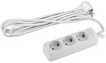 Удлинитель электрический ЭРА с заземлением 3 розетки 3м, Белый, UX-3e-3m