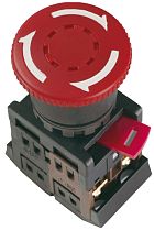 Кнопка AE-22 "Грибок" с фиксацией красный d22мм 240В 1з+1р  IEK
