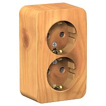 Blanca открытая установка с изолированной пластиной Ясень Розетка 2-ая с заземлением. 16А Systeme Electric (Schneider Electric)