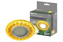 Светильник встраиваемый СВ 03-07 MR16 50Вт G5.3 LED подсветка 3 Вт золото/хром  TDM