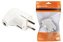 Вилка угловая с/з белая 16А 250В  TDM