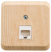 ЭТЮД открытая установка Сосна Розетка компьютерная RJ45 категория 5E Systeme Electric (Schneider Electric)