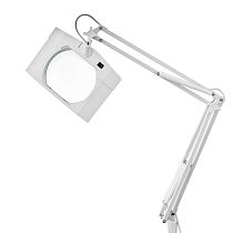 Лупа на струбцине квадратная 3D с подсветкой, 150х180мм, белая (8069D-1) REXANT