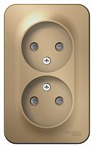 Blanca открытая установка с изолированной пластиной Титан Розетка двойная без заземления со шторками 16А Systeme Electric (Schneider Electric)