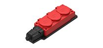 MultiSet Колодка 3х розетка 2К+З каучуковая 16А/250В IP44 Красная MultiSet Колодка 3х розетка 2К+З каучуковая 16А/250В IP44 Красная