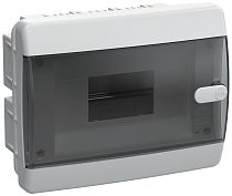 UNION Compact Корпус пластиковый ЩРВ-П-8 IP41 черная прозрачная дверь  IEK