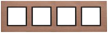 Рамка ЭРА Elegance 14-5204-14 для выключателей и розеток четверная металл медь