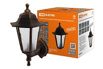 Светильник садово-парковый НБУ 06-60-001 шестигр., настенный, пластик, расс.пластик, бронза  TDM