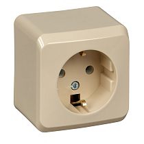 ЭТЮД открытая установка Кремовый Розетка одинарная с заземлением Systeme Electric (Schneider Electric) ЭТЮД открытая установка Кремовый Розетка одинарная с заземлением Systeme Electric (Schneider Electric)