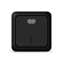 "Олимп" Выкл. 1 кл. проходной с подсветкой черн.