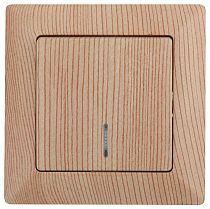 Выключатель ЭРА Intro Solo 4-102-11 IP20 10А 250В сосна одноклавишный с подсветкой