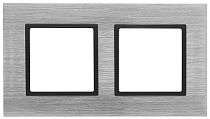 Рамка ЭРА Elegance 14-5202-41 для выключателей и розеток двойная металл сталь