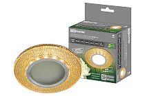 Светильник встраиваемый СВ 03-11 MR16 50Вт G5.3 LED подсветка 3 Вт золото/хром  TDM
