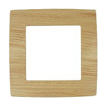 Рамка для выключателей и розеток одинарная ЭРА 12 12-5001-11 пластик сосна
