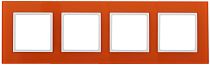 Рамка для выключателей и розеток четверная ЭРА Elegance 14-5104-22 стекло оранжевый