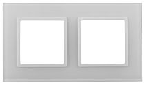 Рамка для розеток и выключателей ЭРА Elegance 14-5102-01 на 2 поста стекло белый