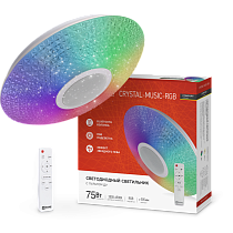 Светильник сд COMFORT CRYSTAL-MUSIC-RGB 75Вт 230В 3000-6500K 6000Лм 505x125мм с пультом ДУ IN HOME Светильник сд COMFORT CRYSTAL-MUSIC-RGB 75Вт 230В 3000-6500K 6000Лм 505x125мм с пультом ДУ IN HOME