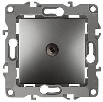 Розетка ЭРА 1212-3102-12 графит телевизионная проходная Розетка ЭРА 1212-3102-12 графит телевизионная проходная