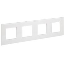 SKANDY Рамка 4-местная SK-F24W стекло арктический белый IEK