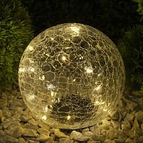 Садовый светильник ЭРА ERASF08-25 Шар, на солнечной батарее, 20 LED, 20 cм