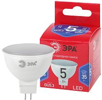 Лампа светодиодная ЭРА RED LINE LED MR16-5W-865-GU5.3 R GU5.3 софит холодный дневной свет