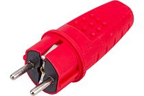 Вилка UNIVERSAL прямая c/з каучук 16А 250В IP44 (еврослот) Красный