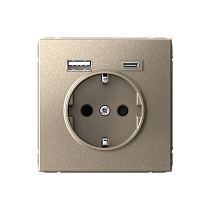 ArtGallery Шампань Розетка 16А с 2 USB A+C, 5В/2,4А/3,0А, 2х5В/1,5А, механизм Systeme Electric (Schneider Electric)