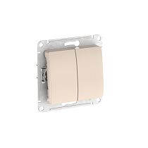 Glossa Бежевый Переключатель 2-кл., сх.6/2, 10АХ, мех., быстрозажим. клемм