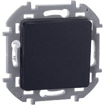 INSPIRIA Выключатель 1-клавишный самовозвартный с нормально-открытым контактом 6А безвинтовое крепление антрацит