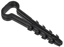 Дюбель-хомут 10х5мм для плоского кабеля нейлон черный (100шт/упак) GENERICA