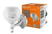 Светильник НББ 21-60-1321 УХЛ4 (белый под серебро, плафон полушар "цветы")  TDM