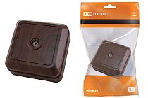 Розетка TВ простая (0-2400 Гц, "мама") открытой установки, IP20 бук "Ладога"  TDM Розетка TВ простая (0-2400 Гц, "мама") открытой установки, IP20 бук "Ладога"  TDM