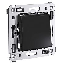 Выключатель одноклавишный в стену, "Avanti", "Черный квадрат" DKC