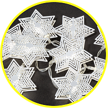 Гирлянда Navigator NGF-D011-10СW-2AA-звездочки металл