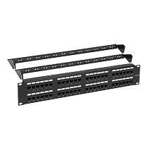 Панель коммутационная с кабельными органайзерами 19", 2U, 48 портов, U/UTP, RJ-45, CAT 5e REXANT PRO